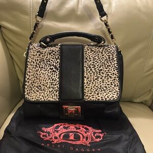 Kelsi Dagger animal print leather purse.